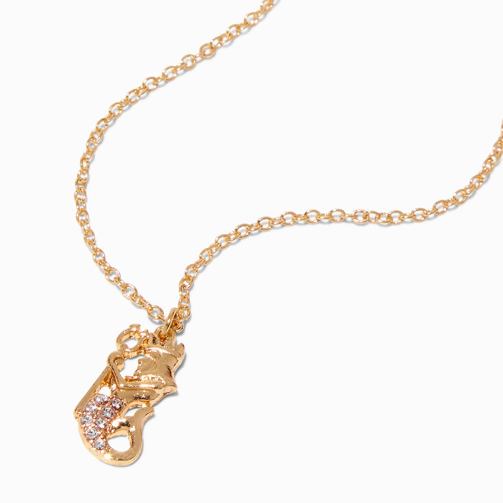 Gold Zodiac Symbol Pendant Necklace - Aquarius,