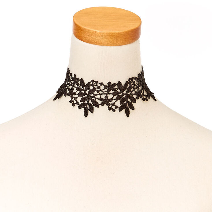 Black Floral Lace Choker,