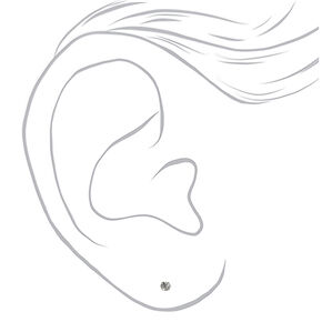 Silver Embellished Graduated Round Stud Earrings - 9 Pack,