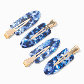 Blue Tortoiseshell No Crease Hair Styling Clips - 4 Pack,