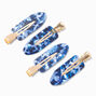 Blue Tortoiseshell No Crease Hair Styling Clips - 4 Pack,