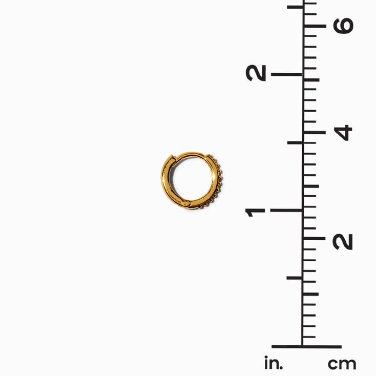 ICING Select 18k Yellow Gold Plated Aqua Cubic Zirconia 2MM Stud &amp; 8MM Hoop Earrings - 2 Pack,