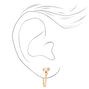 18k Gold Plated Single Crystal Chain Stud Earring,