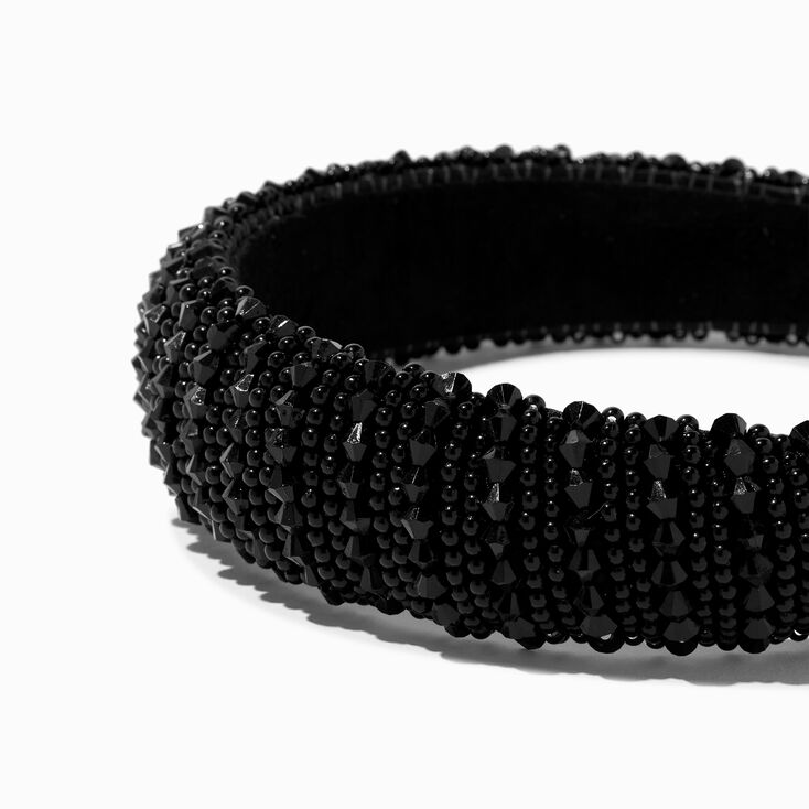 Black Crystal Puff Headband,