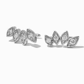 ICING Select Sterling Silver 1/20 ct. tw. Lab Grown Diamond Crawler Cuff Earrings,
