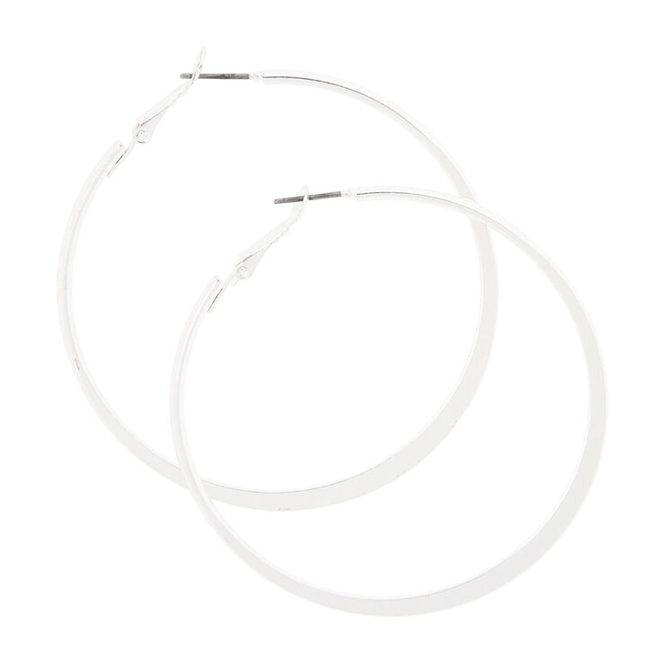 60MM Silver Hoop Earrings,
