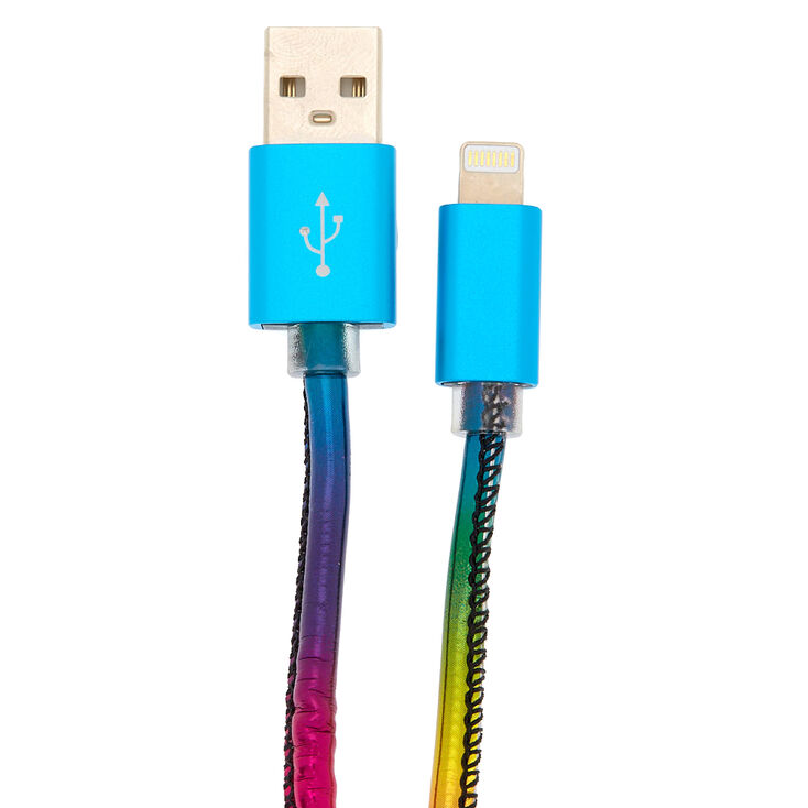 Metallic Rainbow Lightning USB Cord,