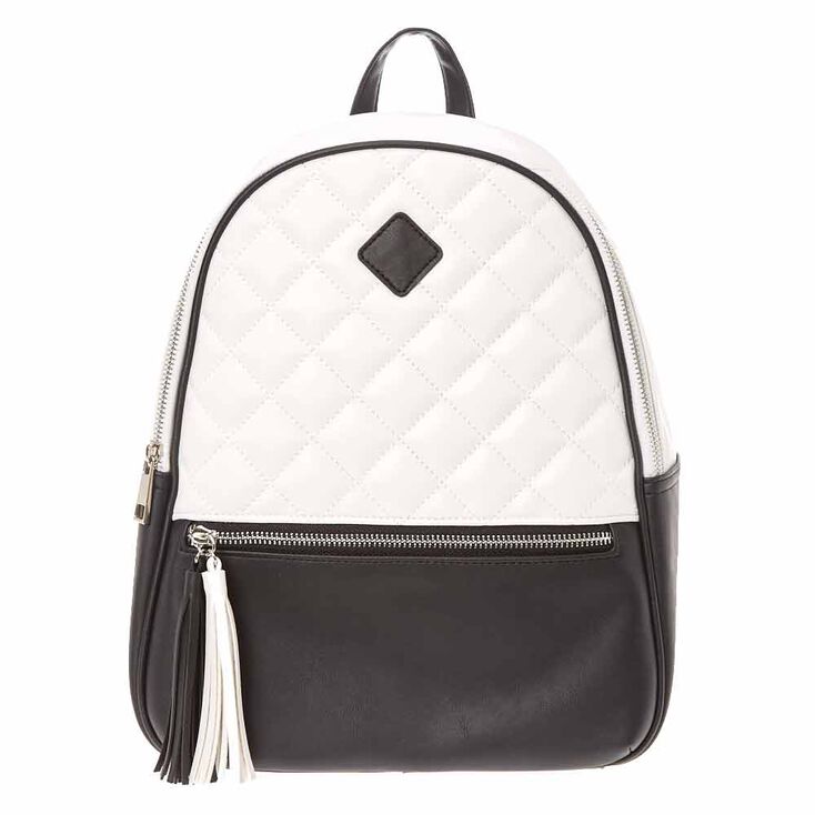 Monochrome Quilted Backpack,