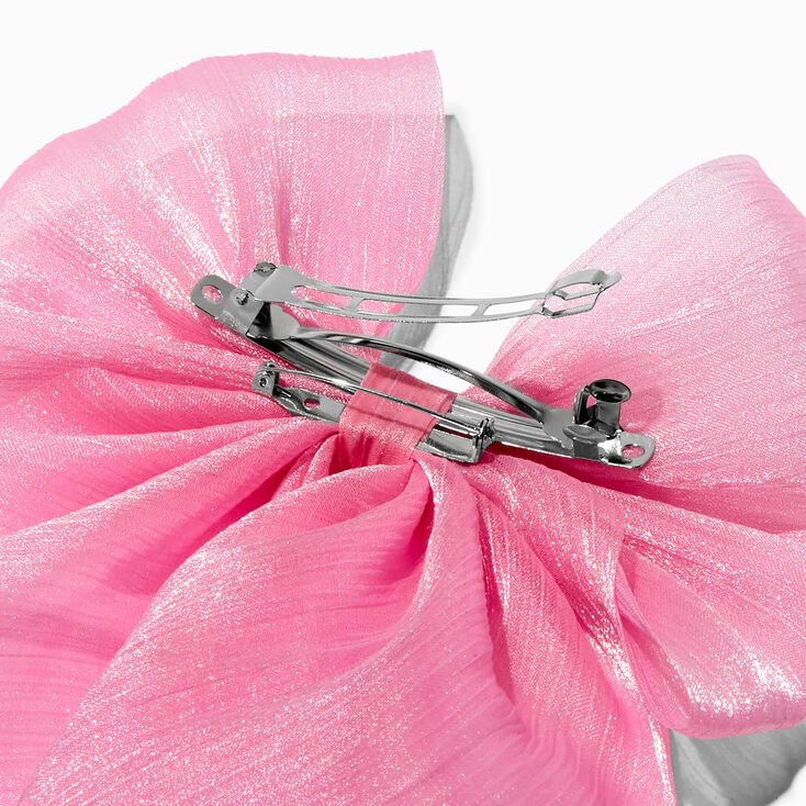Pink Sheer Hair Bow Clip,