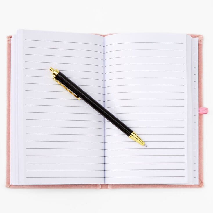 Focus On The Good Stuff Velvet Journal - Pink,