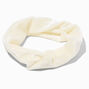 Ivory Velvet Twisted Headwrap,