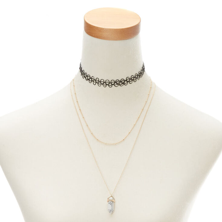 Marble Stone Necklace Set,