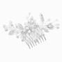 Silver Crystal Floral Spray Hair Comb,