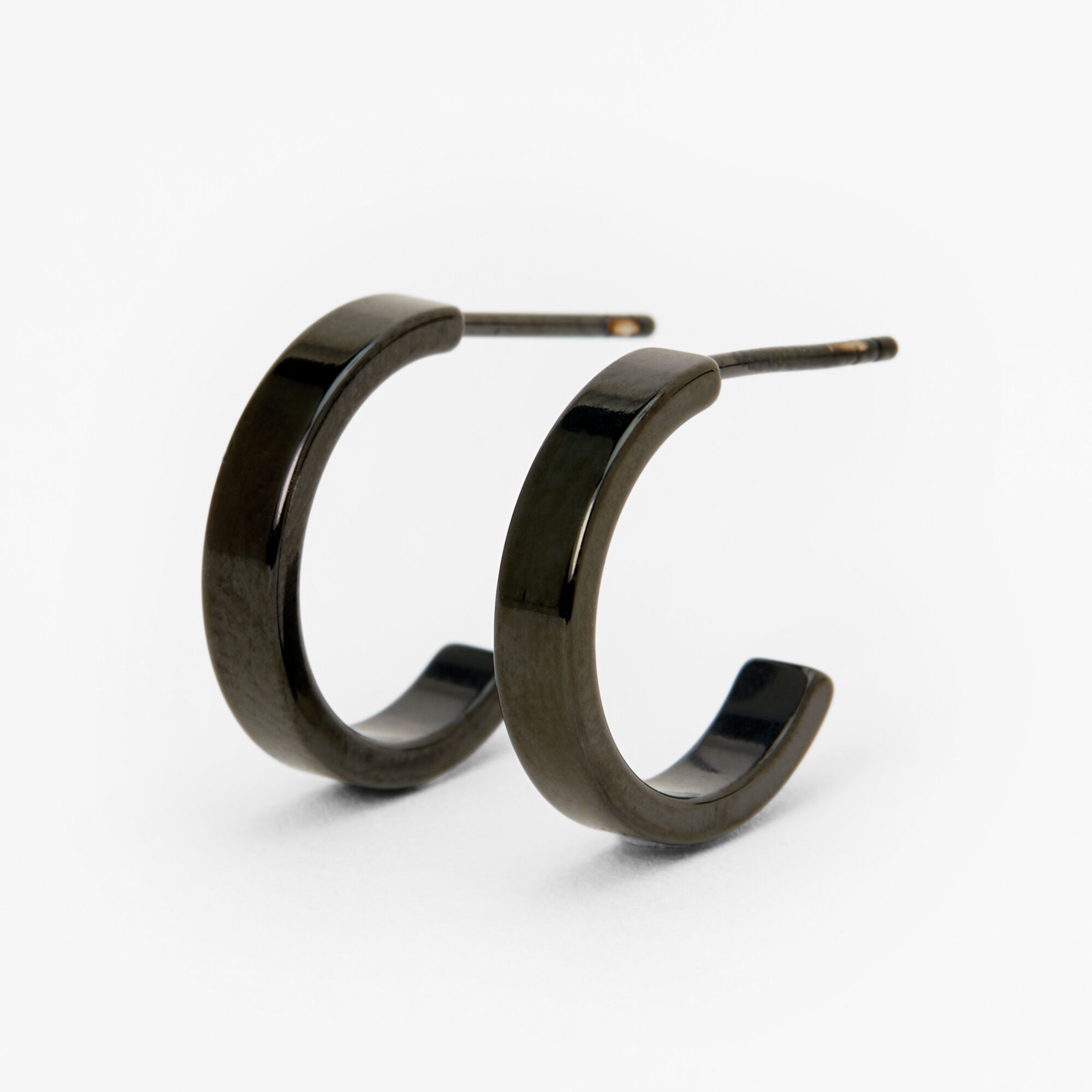 Black titanium hoop earrings new arrivals