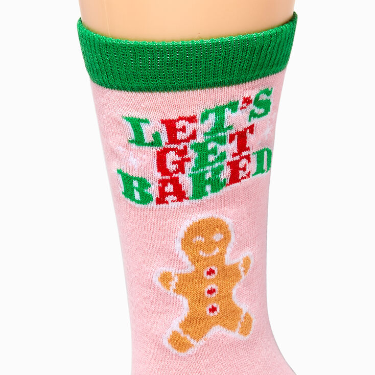 &#39;Let&#39;s Get Baked&#39; Christmas Crew Socks,