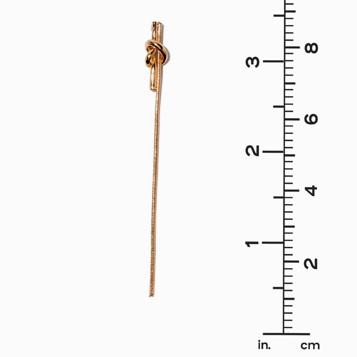 Gold-tone Tie 3&quot; Drop Earrings,