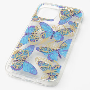 Blue Butterfly Protective Phone Case - Fits iPhone 12/12 Pro,