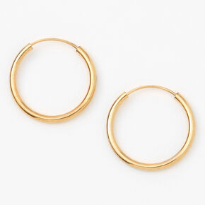 18kt Gold Plated 14MM Hoop Earrings,