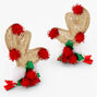 Christmas Gold Glitter Reindeer Hair Clips - 2 Pack,