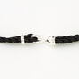 Black Leather Look Braided Wrap Bracelet,