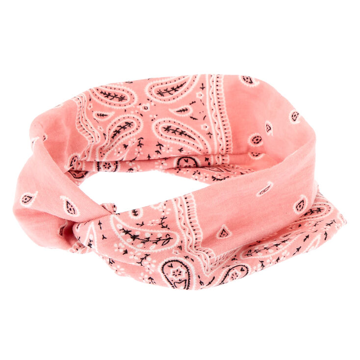 Wide Jersey Bandana Headwrap - Rose Pink,