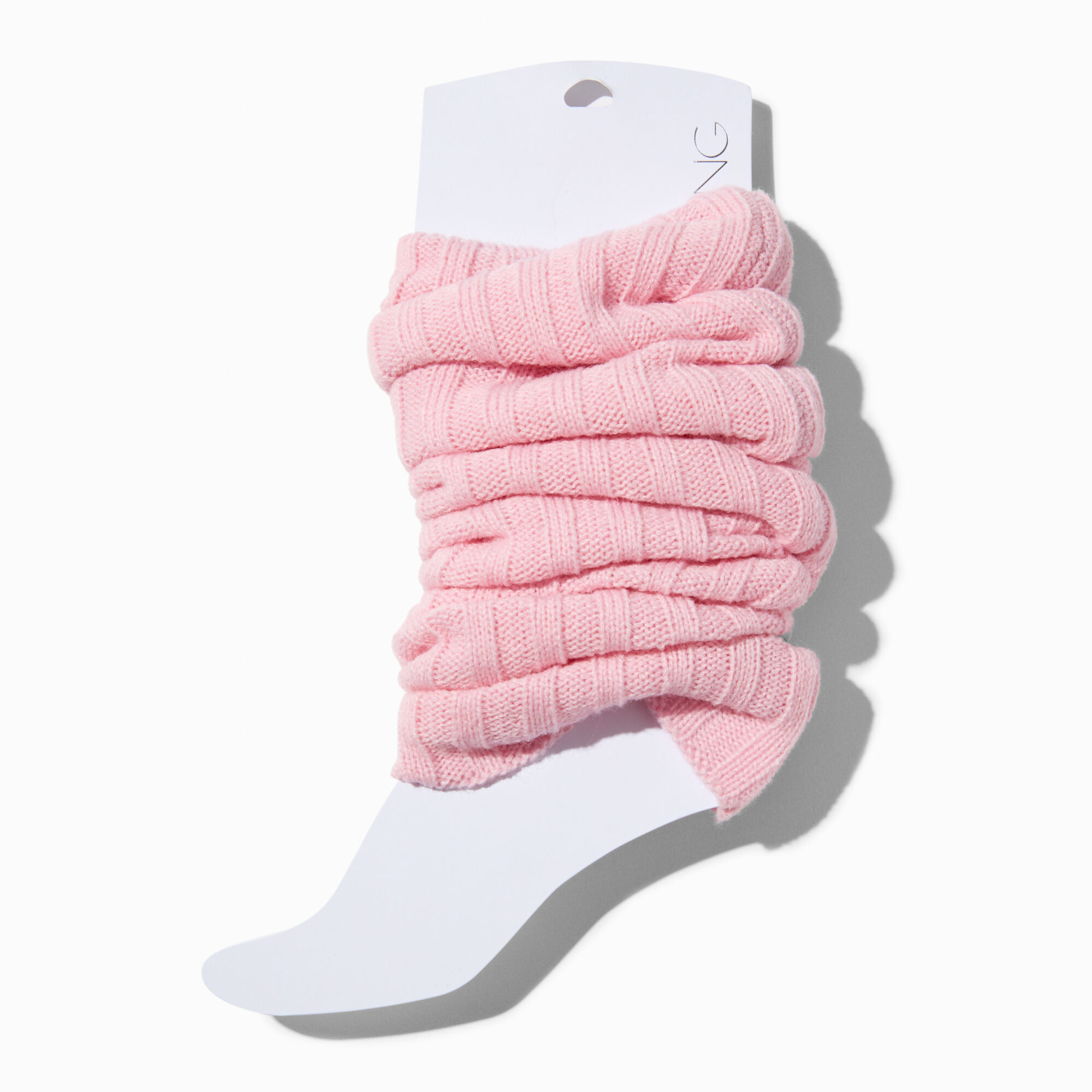 Blush Pink Sweater Knit Leg Warmers Icing US