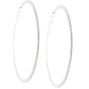 70MM Silver Rhinestone Hoop Earrings,