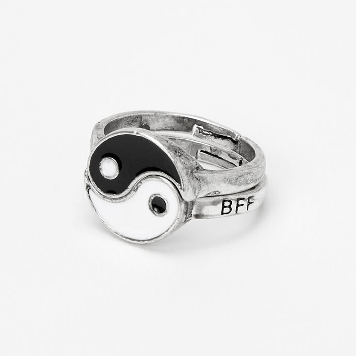 Silver Best Friends Yin Yang Rings - 2 Pack