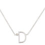 Silver Stone Initial Pendant Necklace - D,