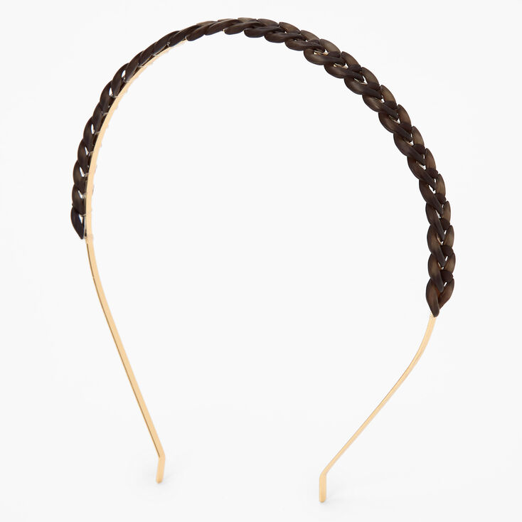 Braided Chain Headband - Brown,