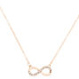 Rose Gold Embellished Infinity Pendant Necklace,