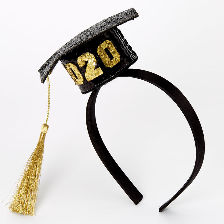 2020 Graduation Cap Headband - Black,