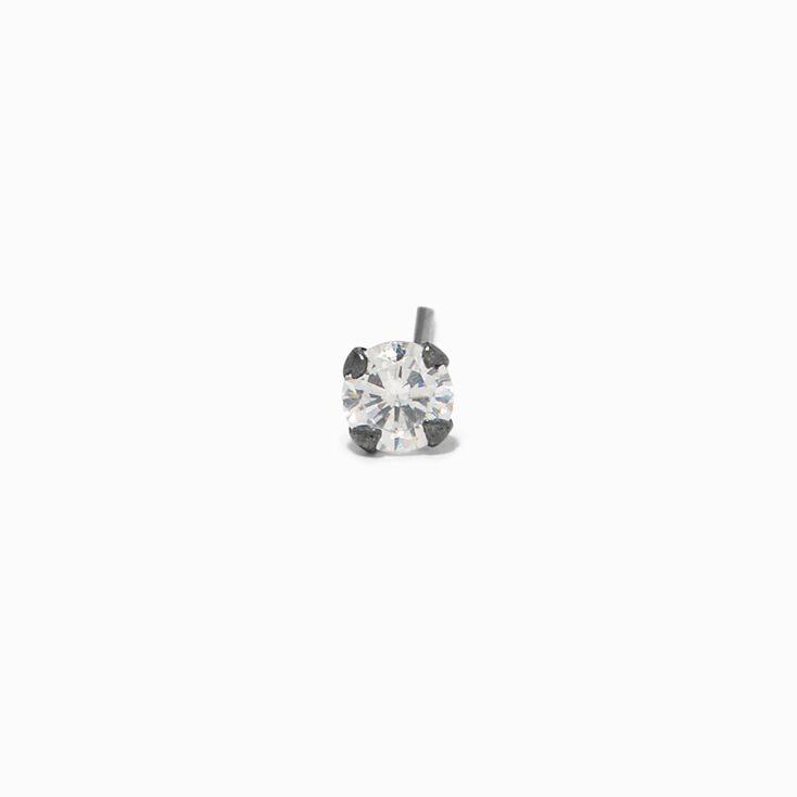 Sterling Silver 20G Square Crystal Nose Studs &#40;3 Pack&#41;,