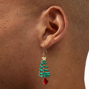 Spiral Christmas Tree 1.5&quot; Drop Earrings,