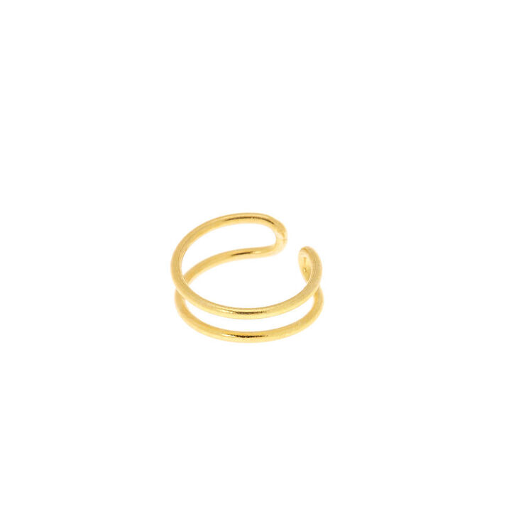 Gold Sterling Silver Double Band Faux Nose Ring,