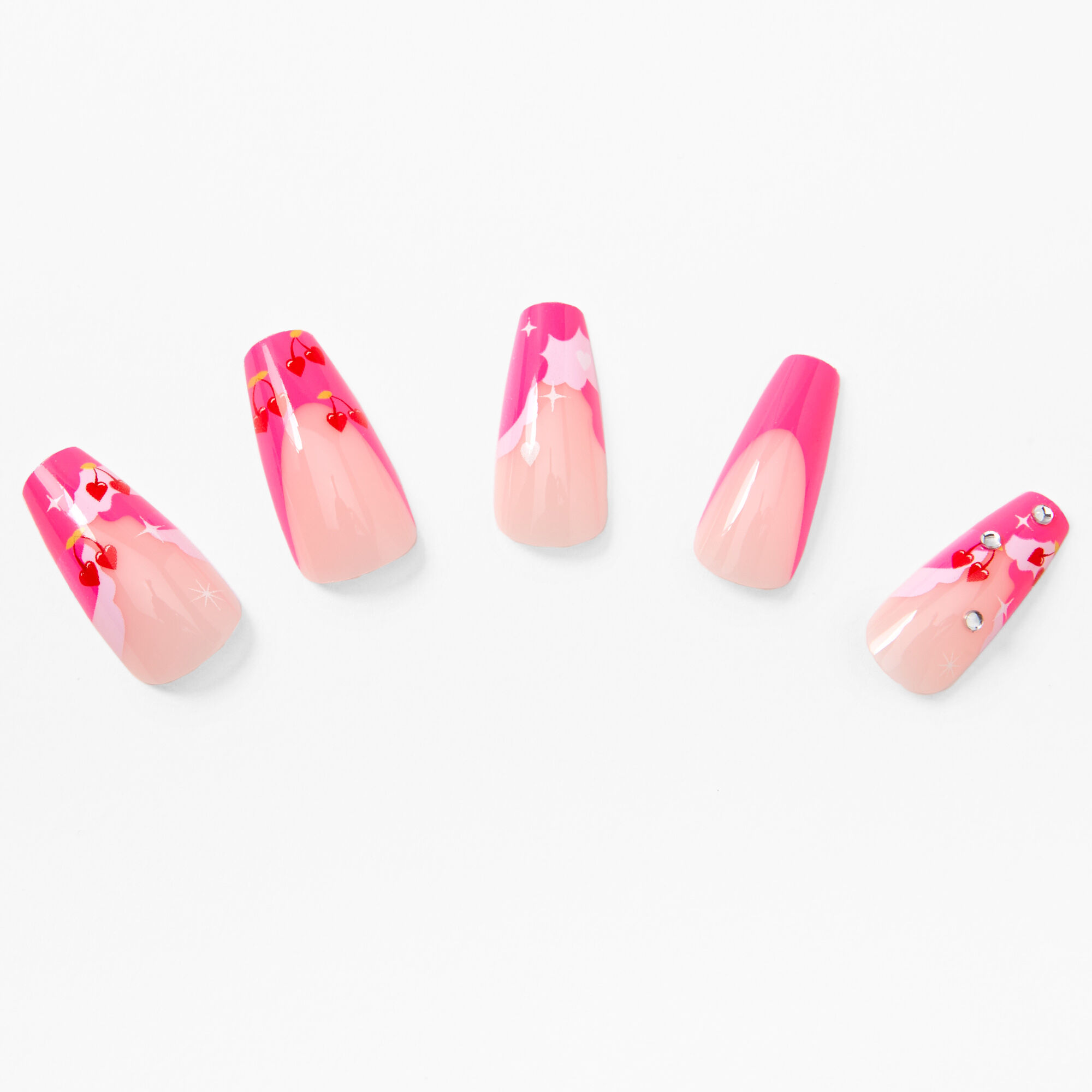 Nail Set pack of 20 Light Pink Marble nails