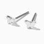 Silver Tiny Butterfly Stud Earrings,