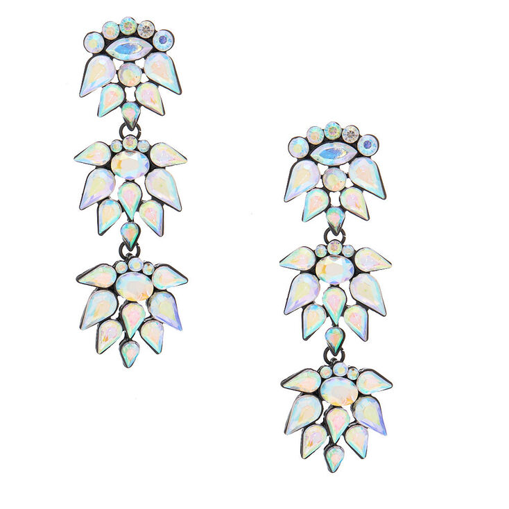 3" Crystal Cluster Drop Earrings,