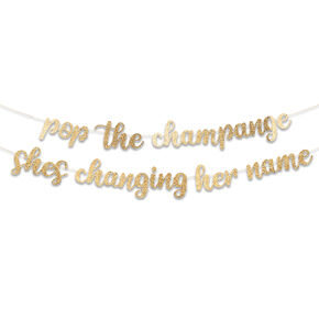 Pop The Champagne Party Banner - Gold,