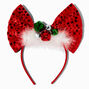 Jingle Bells Large Red Bow Headband,