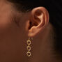 Gold-tone Open Heart Linear 1&quot; Drop Earrings,
