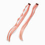 Peach Bubble Braid &amp; Straight Faux Hair Clip In Extensions - 2 Pack,