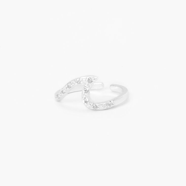 Silver Embellished Wave Toe Ring,