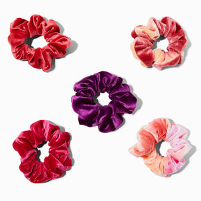 Tie Dye &amp; Solid Velvet Hair Scrunchies - 5 Pack,