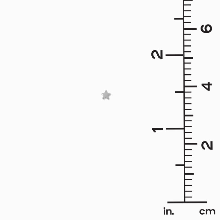 Icing Select Silver Titanium Micro Star Flat Back Stud Earrings,