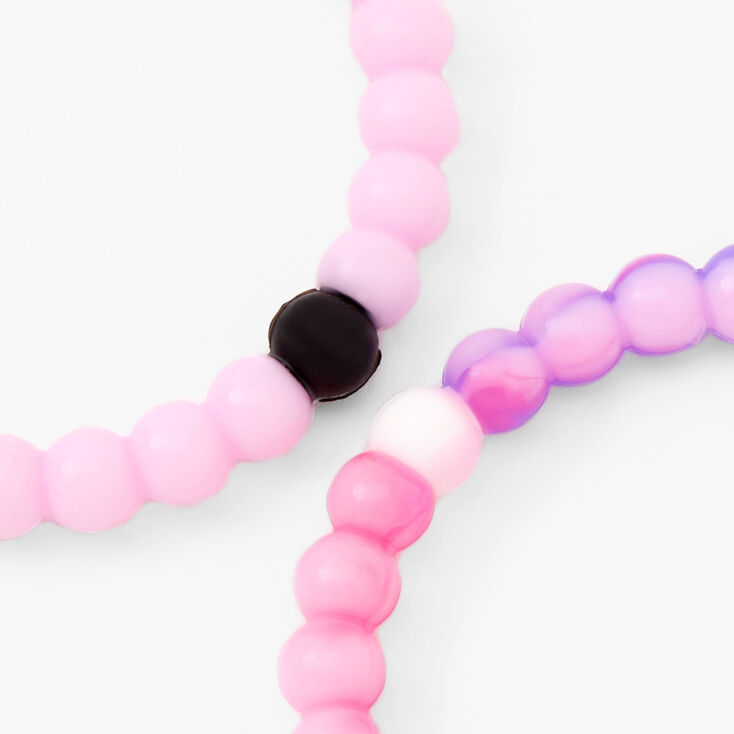 Pink &amp; Purple Fortune Stretch Bracelets - 2 Pack,