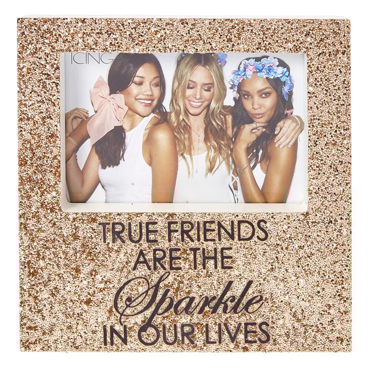 Rose Gold Glitter True Friends Photo Frame,