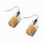 Brown 1&quot; Bubble Tea Drop Earrings,