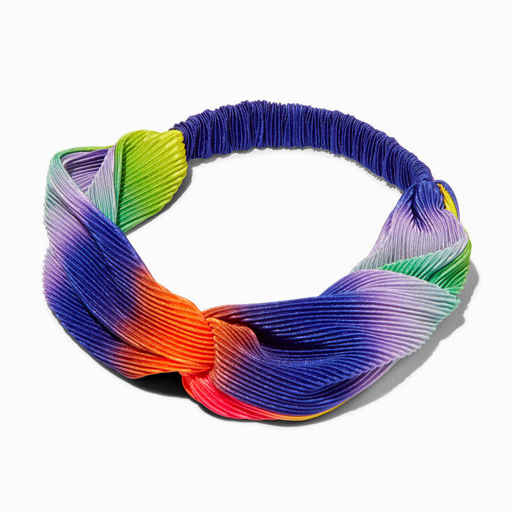 Pleated Rainbow Twisted Headwrap,