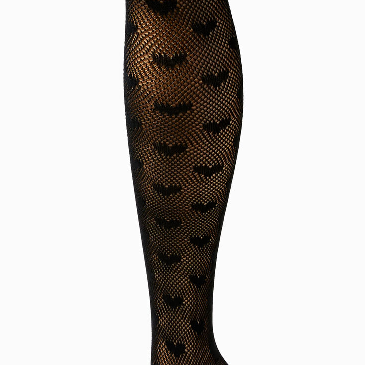 Heart Black Fishnet Tights - Size S/M,